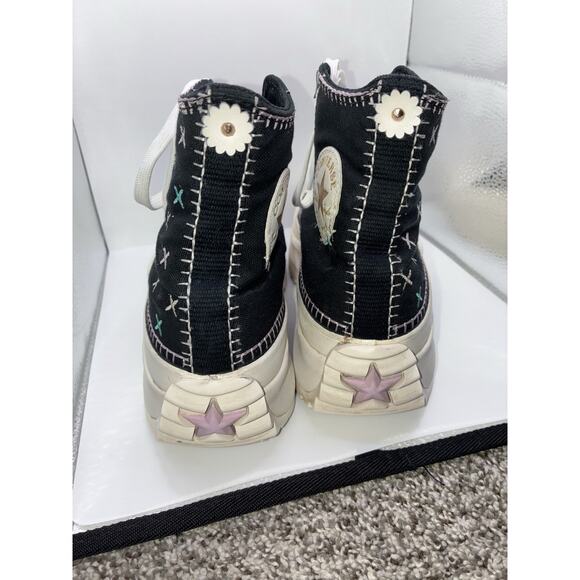 Converse Women’s Size 9 Run Star Hike Hi Stitch Black Metallic Platform Shoes - Picture 5 of 9